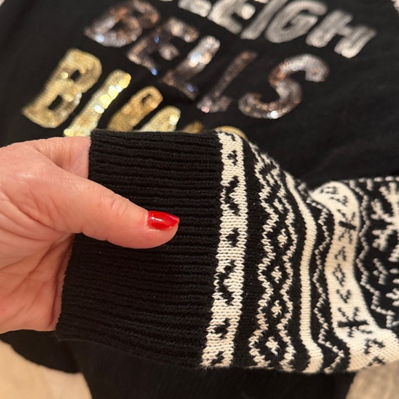 Justice Black and Silver Sequin Sweater - Picture 3 of 4